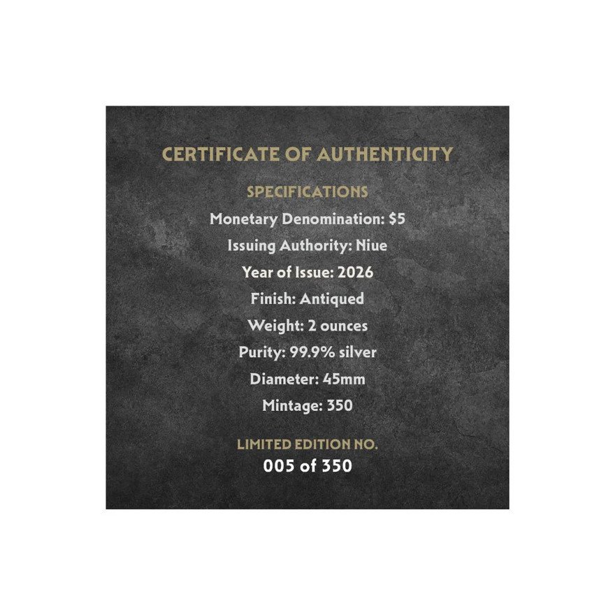 COA of Silver Royal Crown Jewels - St Edwards Crown 2 oz - Ultra High Relief 2026