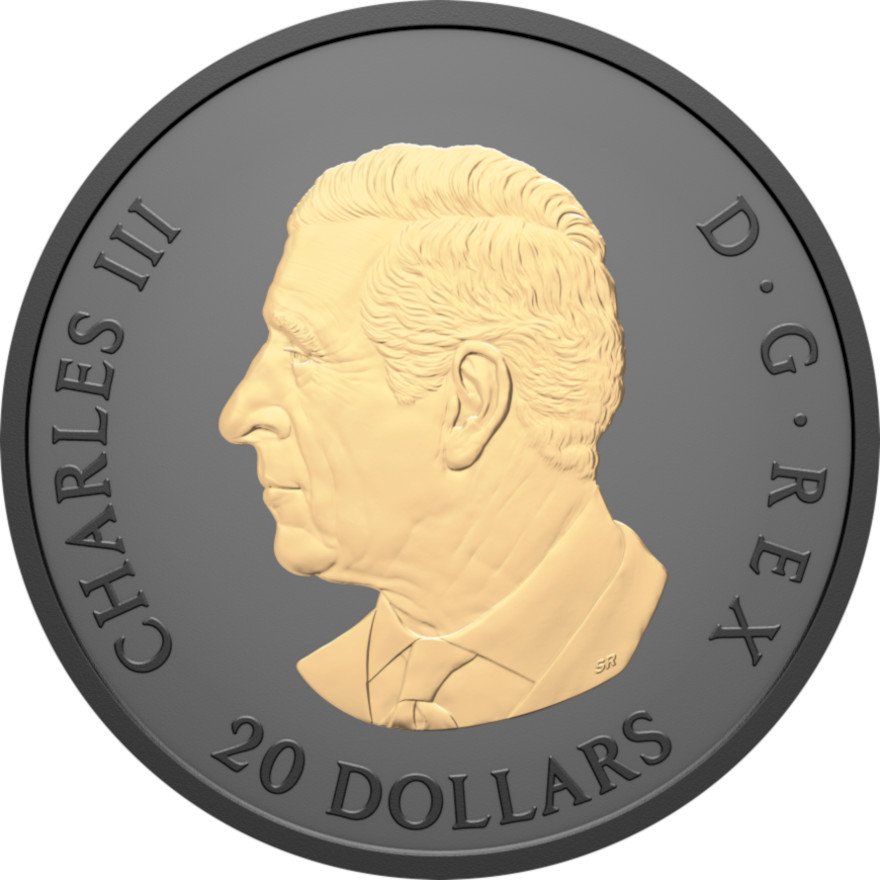 Back of the Silver Elegant Maple Leaf 1 oz - Matte Proof gilded 2025