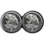 Silber Elefant Big Five Serie III - 2 x 1 oz PP-Set Doppelkapsel