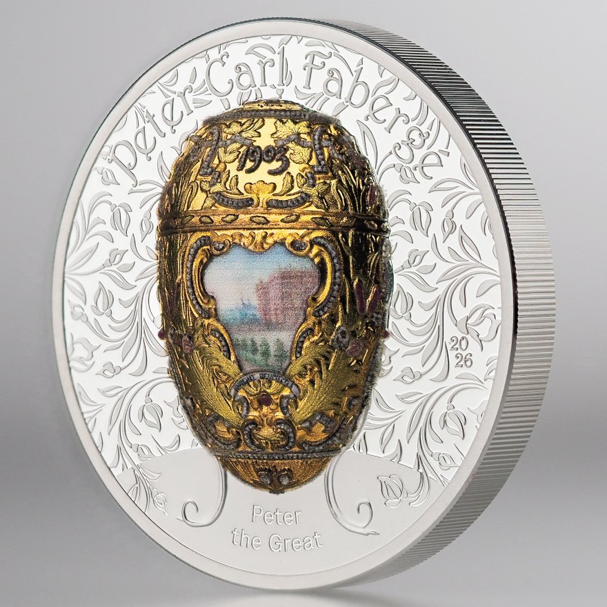 Side view of Silver Fabergé - Peter the Great 2 oz Proof - High Relief 2026