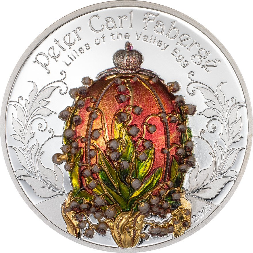 View 1: Silber Fabergé - Lilies of the Valley 2 oz PP - High Relief 2025