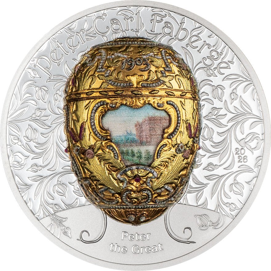 Front of Silver Fabergé - Peter the Great 2 oz Proof - High Relief 2026