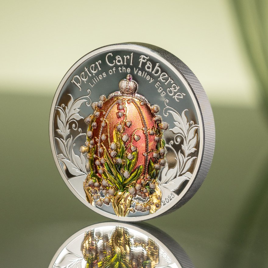 View 3: Silber Fabergé - Lilies of the Valley 2 oz PP - High Relief 2025