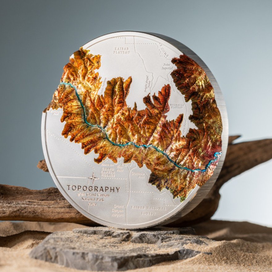 Front of the Silver Topography Grand Canyon 1000 g PF - Ultra High Relief 2024