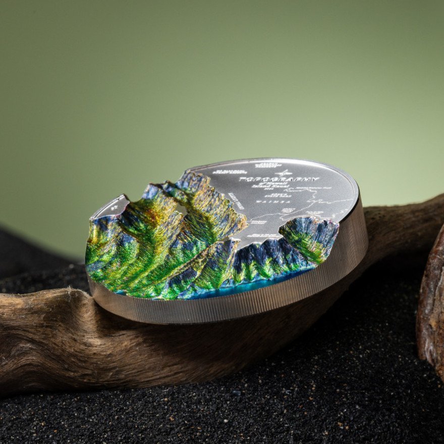 View 3: Silber Topography Hawaii 5 oz PP - Ultra High Relief