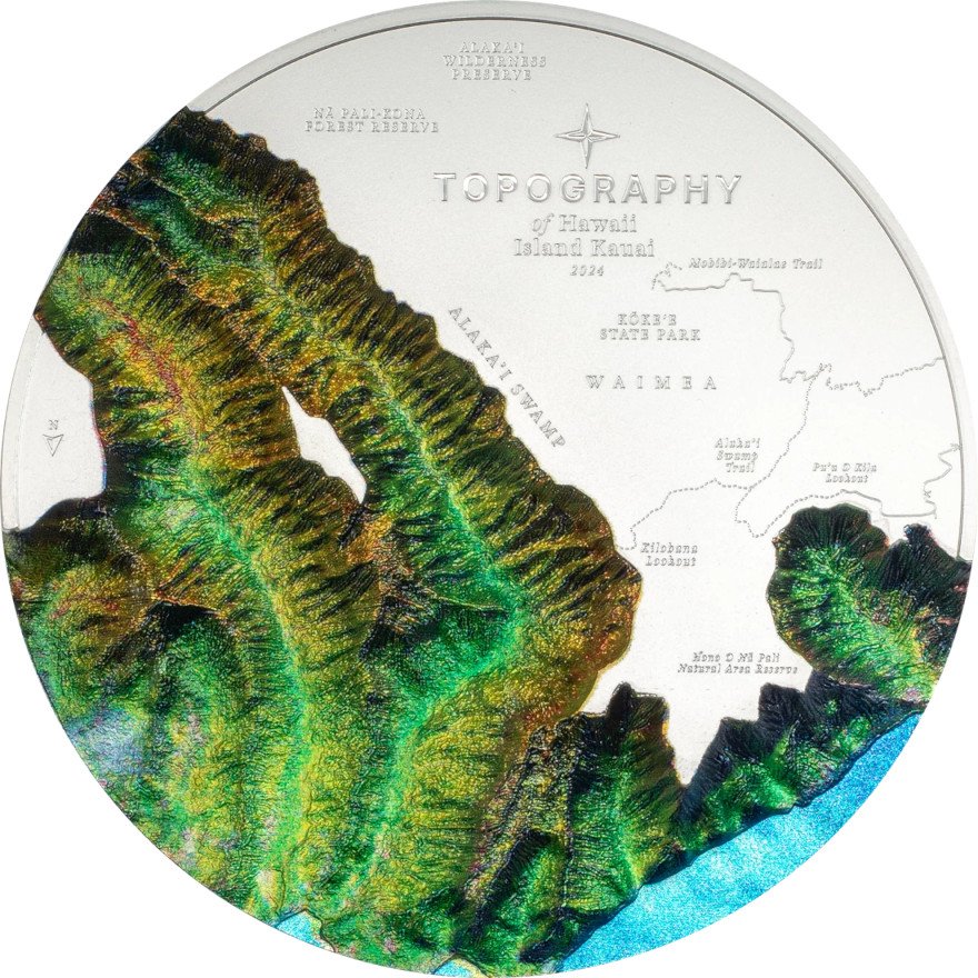 View 1: Silber Topography Hawaii 5 oz PP - Ultra High Relief 2024