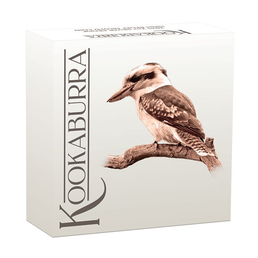 Silber Kookaburra 2 oz Proof - High Relief 2025 in the original box