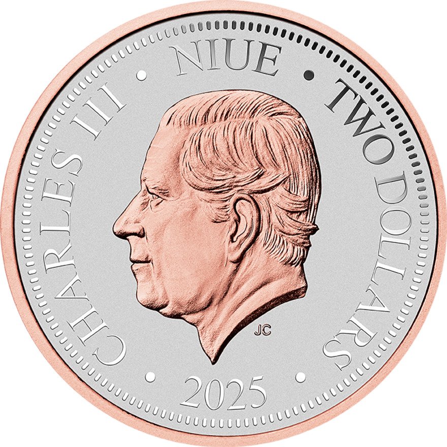 Back of the Silber Kookaburra 1 oz Roségold-Veredelung - Super Incused 2025