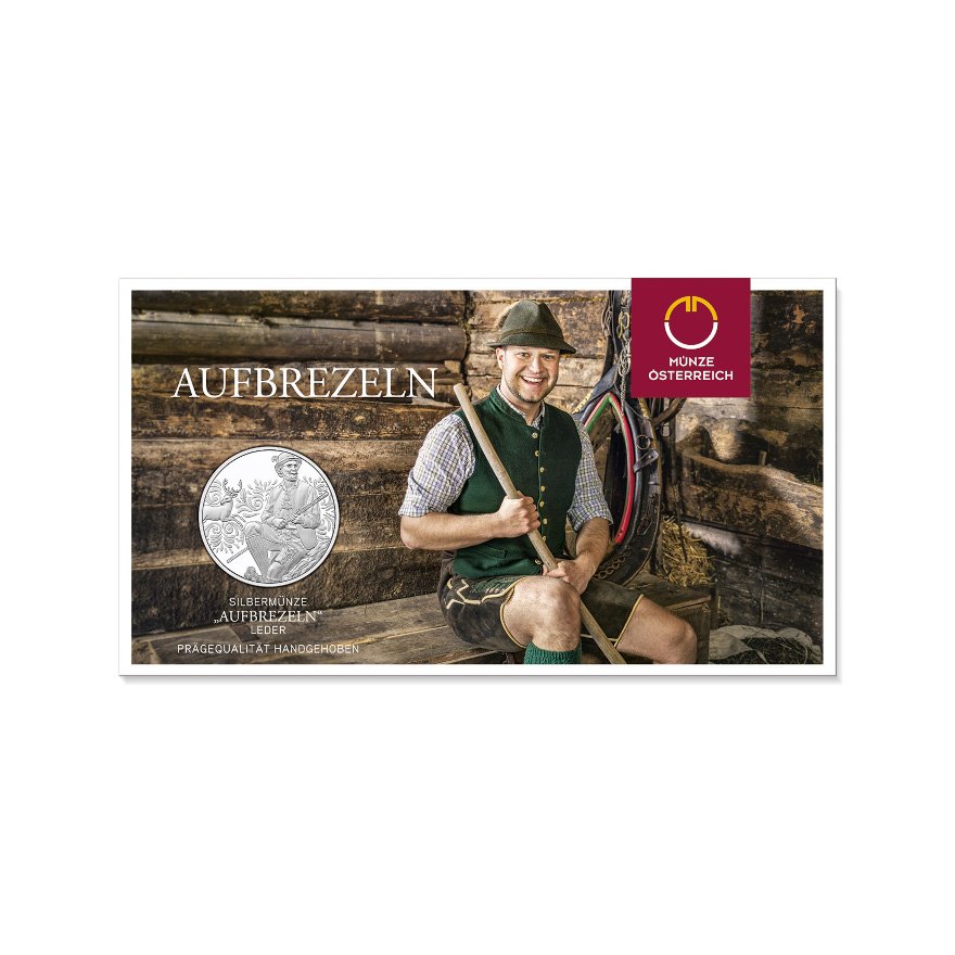 Silver dirndls – leather 10 EUR SU AUT - 2025 in the original coin case