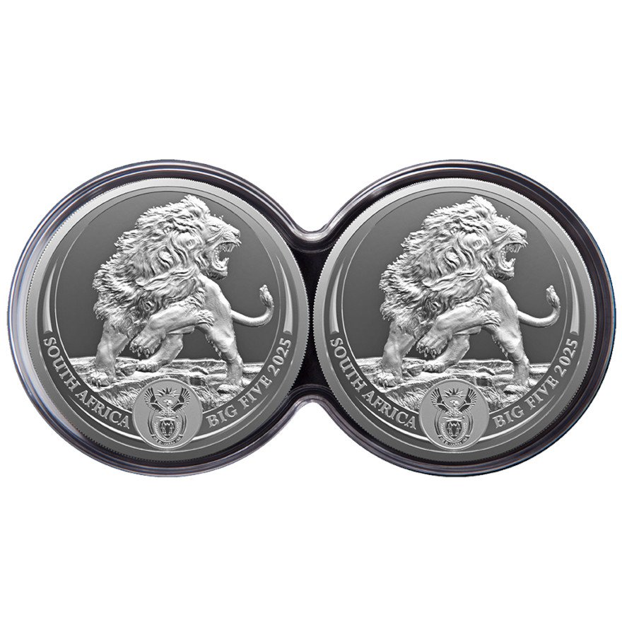 Silber Löwe Big Five Serie III - 2 x 1 oz PP-Set Doppelkapsel