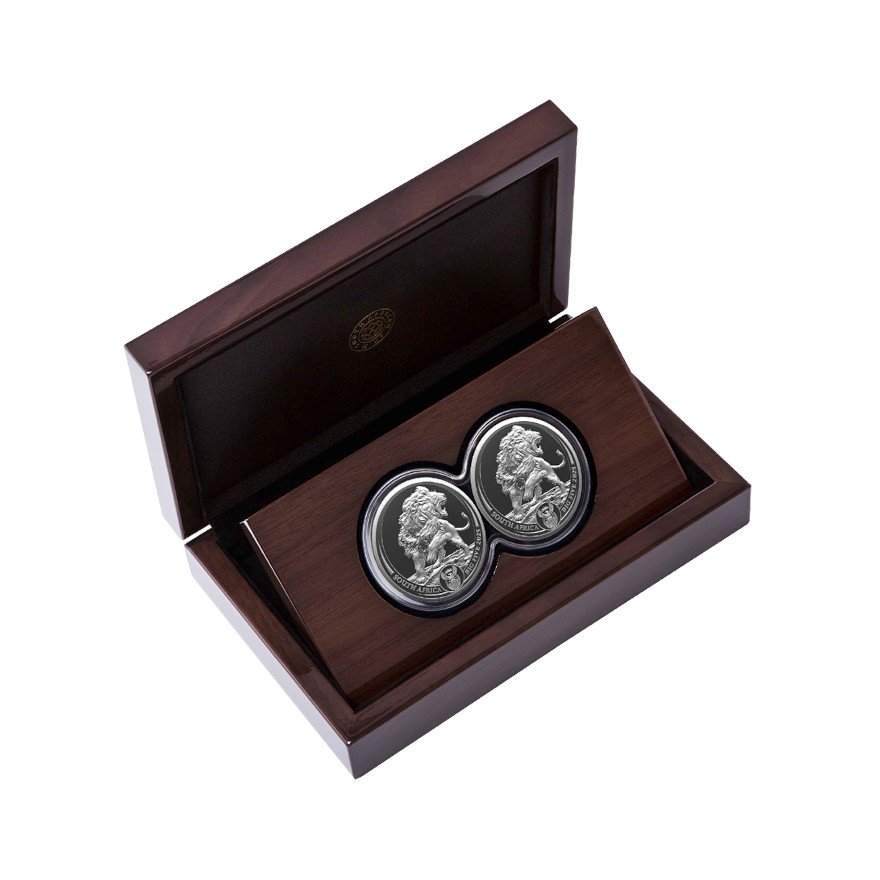 Silber Löwe Big Five Serie III - 2 x 1 oz PP-Set Doppelkapsel