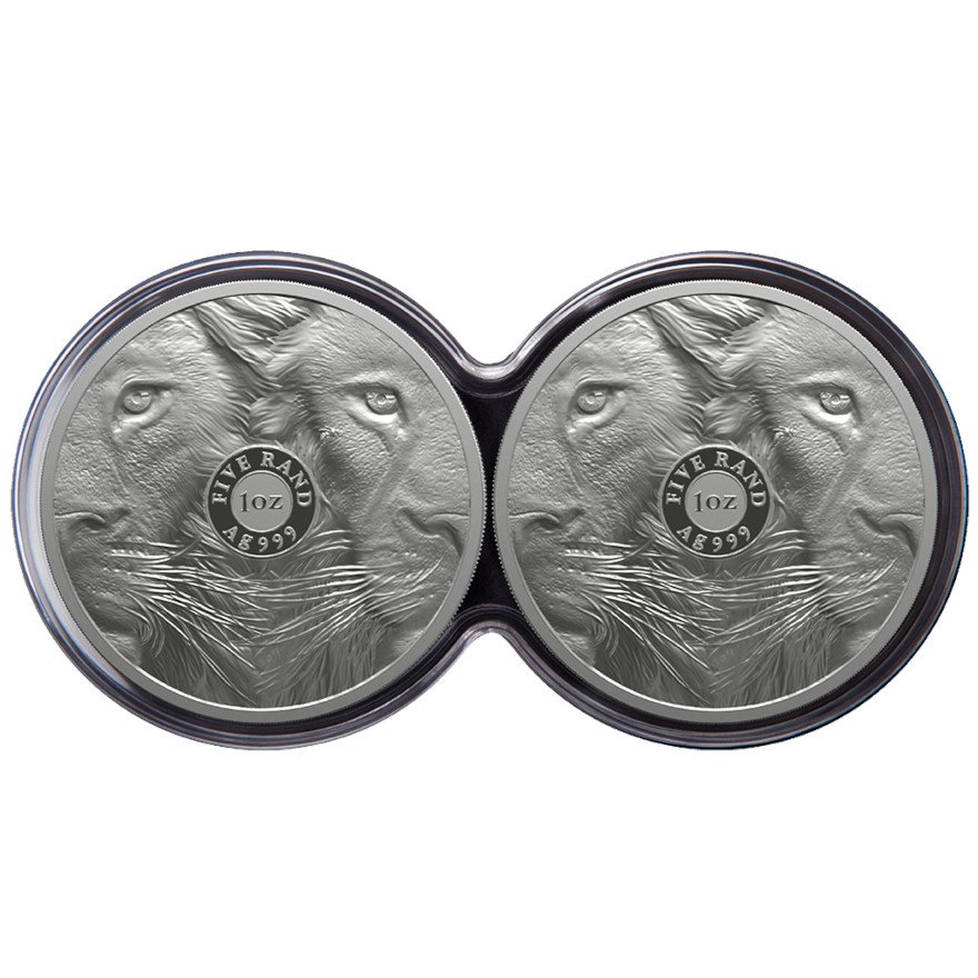 Silber Löwe Big Five Serie III - 2 x 1 oz PP-Set Doppelkapsel