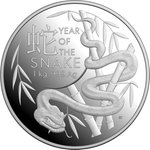 Silber Lunar Schlange 1000 g PP - RAM 2025 Front of Silver Lunar Snake 1000 g PF - RAM 2025