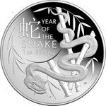 Silver Lunar Snake 1 oz PF domed coin - RAM 2025