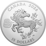 Front of Silver Lunar Horse 1 oz Proof - Royal Canadian Mint 2026