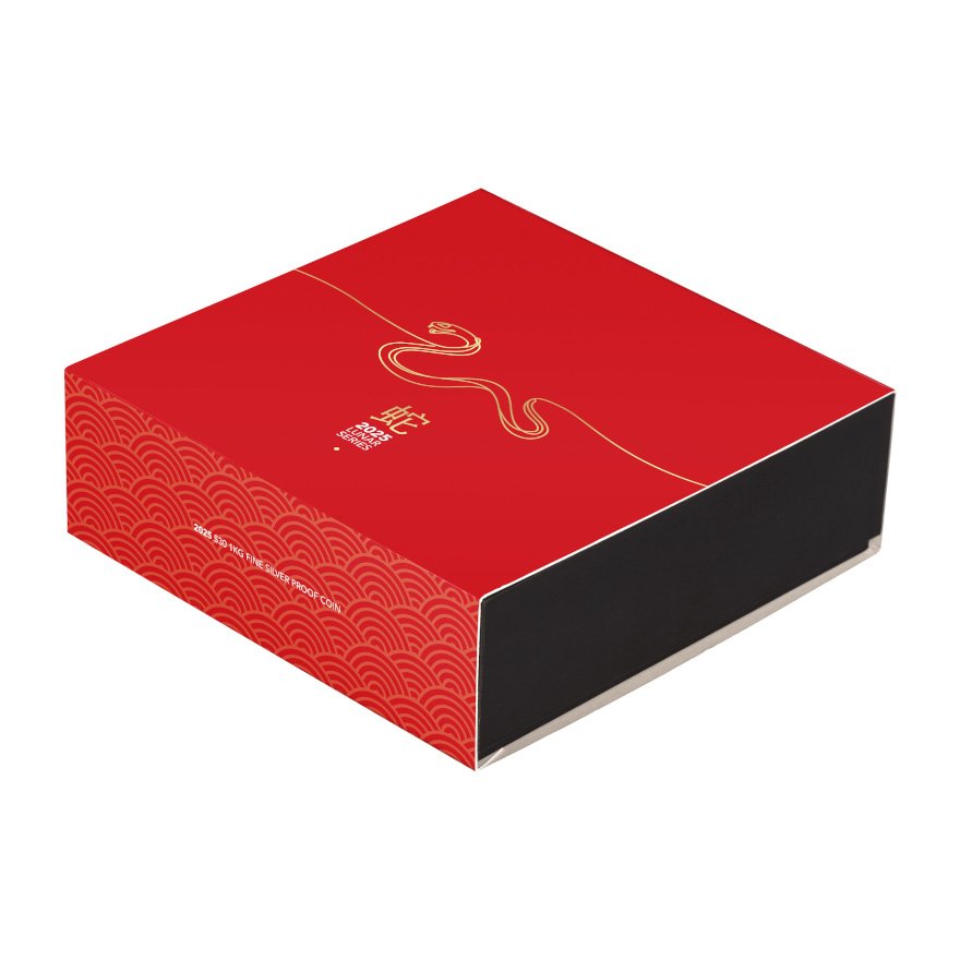 Box of Silver Lunar Snake 1000 g PF - RAM 2025