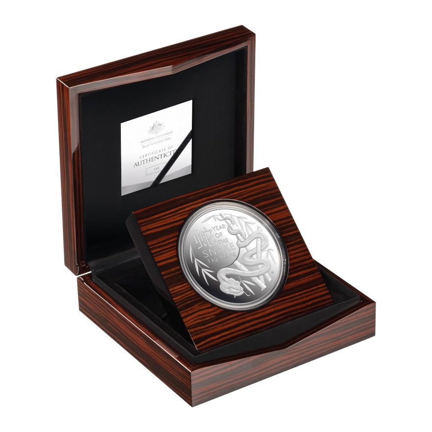 Coin case of Silver Lunar Snake 1000 g PF - RAM 2025