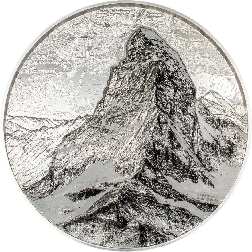 Front of the Silver Matterhorn 2000 g - Ultra High Relief 2025