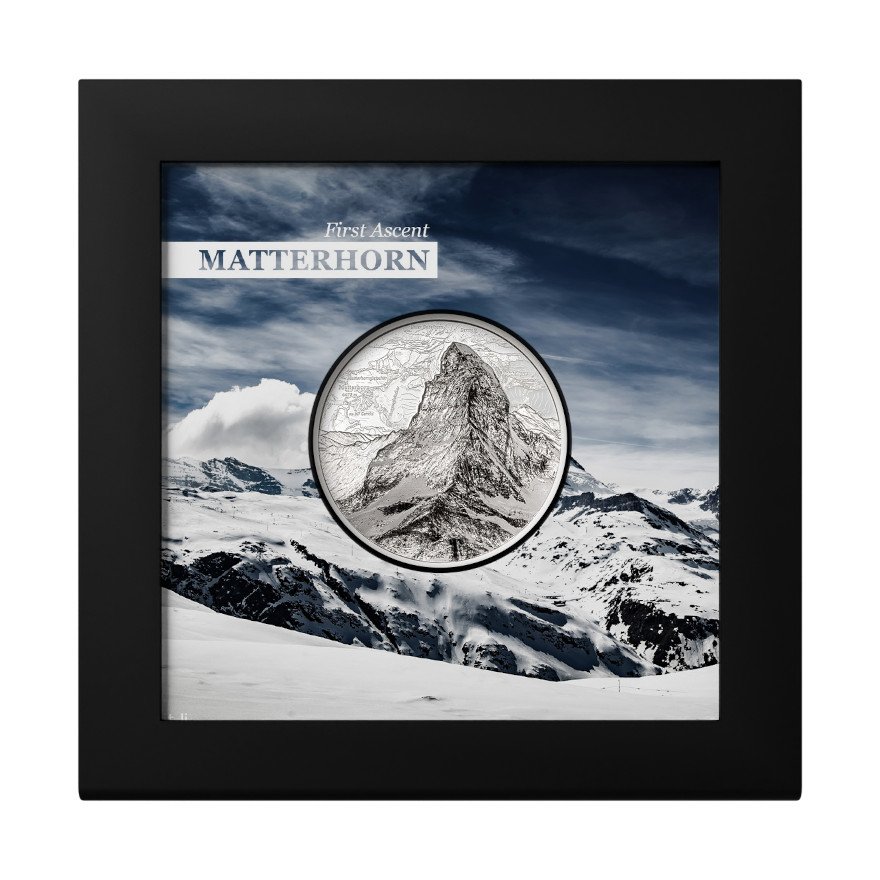 Silver Matterhorn 1 oz PP - Ultra High Relief 2025 in the original coin case