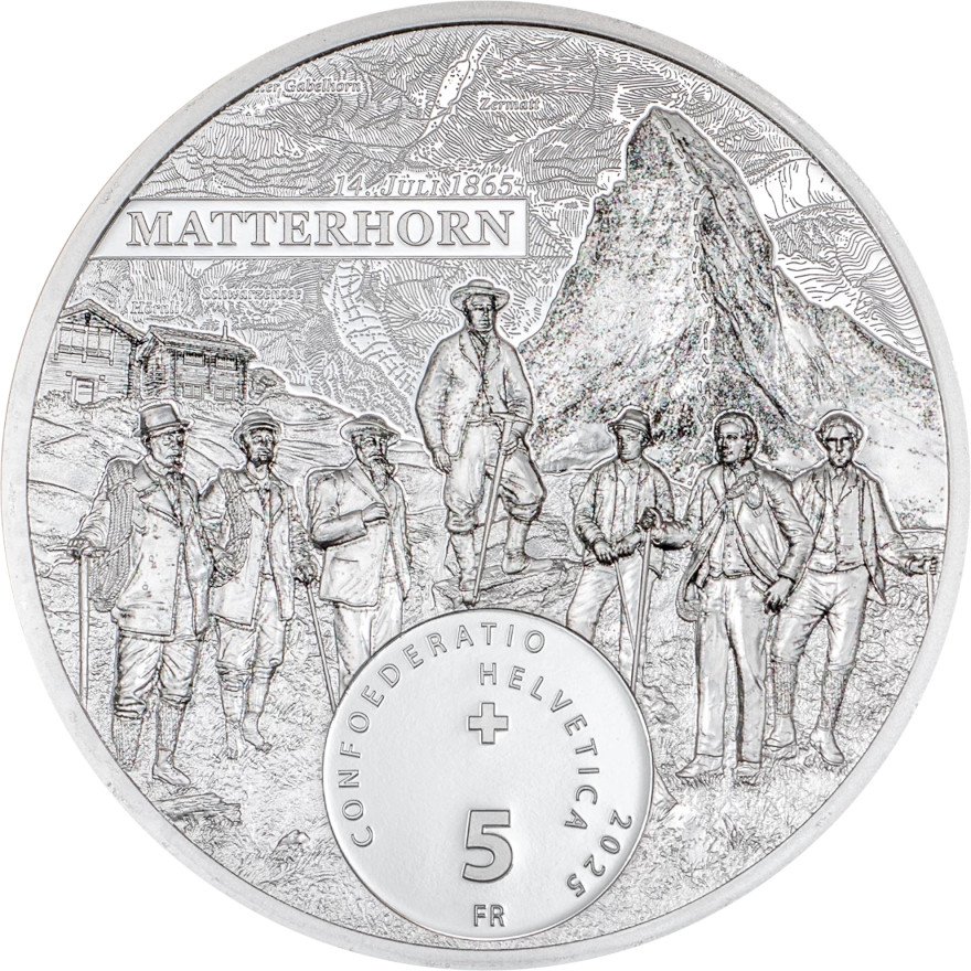 Back of the Silver Matterhorn 1 oz PP - Ultra High Relief 2025