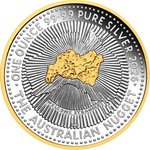 Silber Australian Nugget 1 oz PP - 40th Anniversary - 2026 Front of Silver Australian Nugget 1 oz PF - 40th Anniversary - 2026