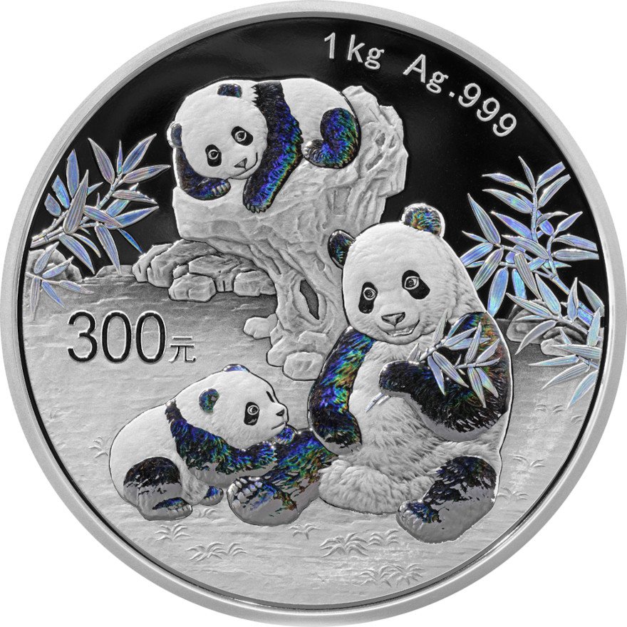 View 1: Silber China Panda 1000 g PP - 2025