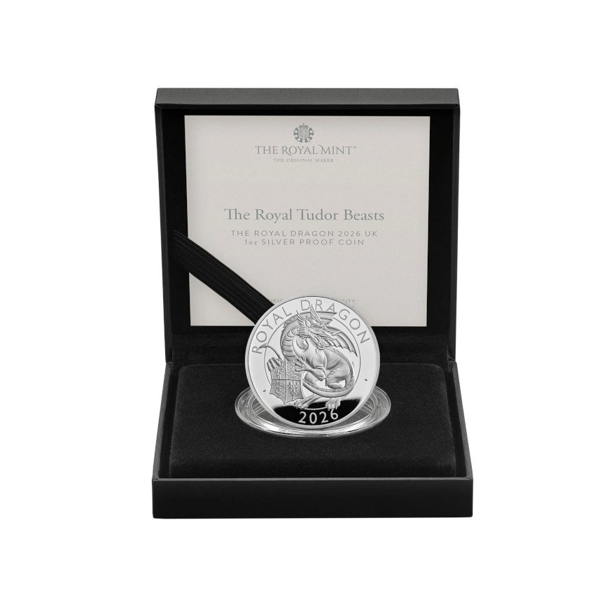 Silber Royal Dragon 1 oz PP - Royal Tudor Beasts 2026