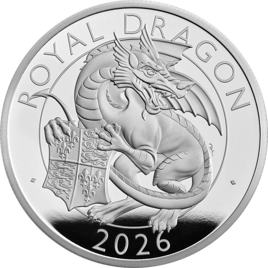 Silber Royal Dragon 1 oz PP - Royal Tudor Beasts 2026