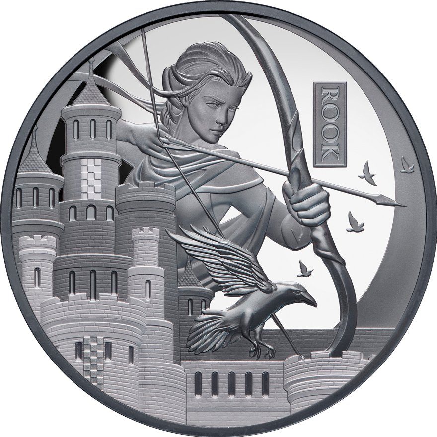 Front of Silver Chess Tower 1 oz Proof – Black Proof 2026