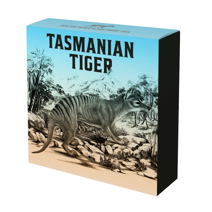 Shipper of Silver Tasmanian Tiger 1 oz Black Proof