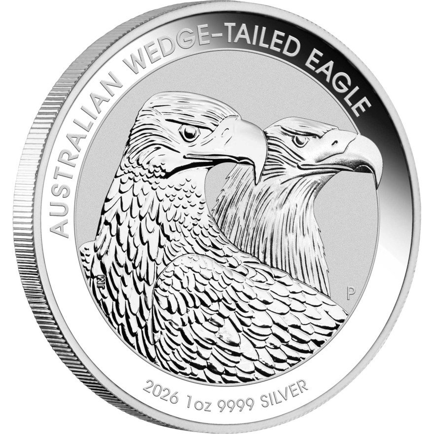 Side view of Wedge Tailed Eagle 1 oz 2026 