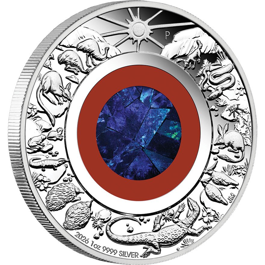 Side view Silver Wonders of Australia 1 oz Proof 2026