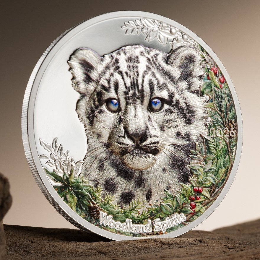 Silber Woodland Spirits - Snow Leopard 1 oz PP - High Relief 2026