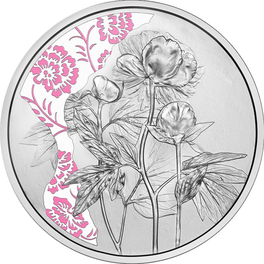 View 1: Silver The Peony 10 EUR PF AUT - 2024