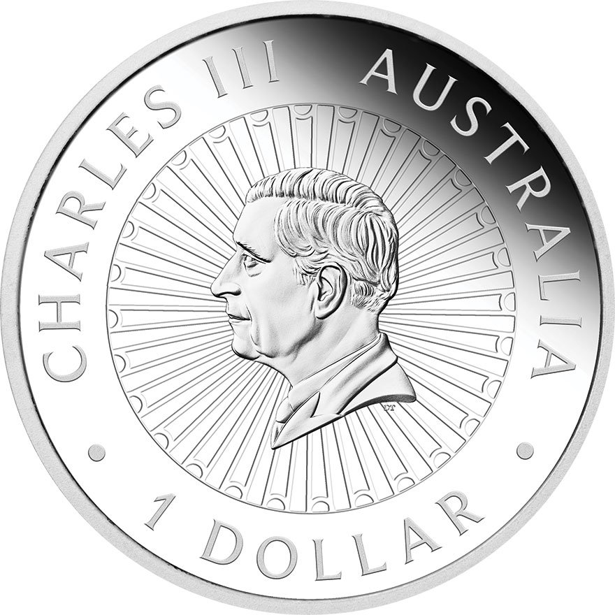 Back of Silver Great Southern Land 1 oz PF - Snakeskin-Jaspis Coin