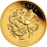 Front of the Gold Sovereign Proof - Perth Mint 2025