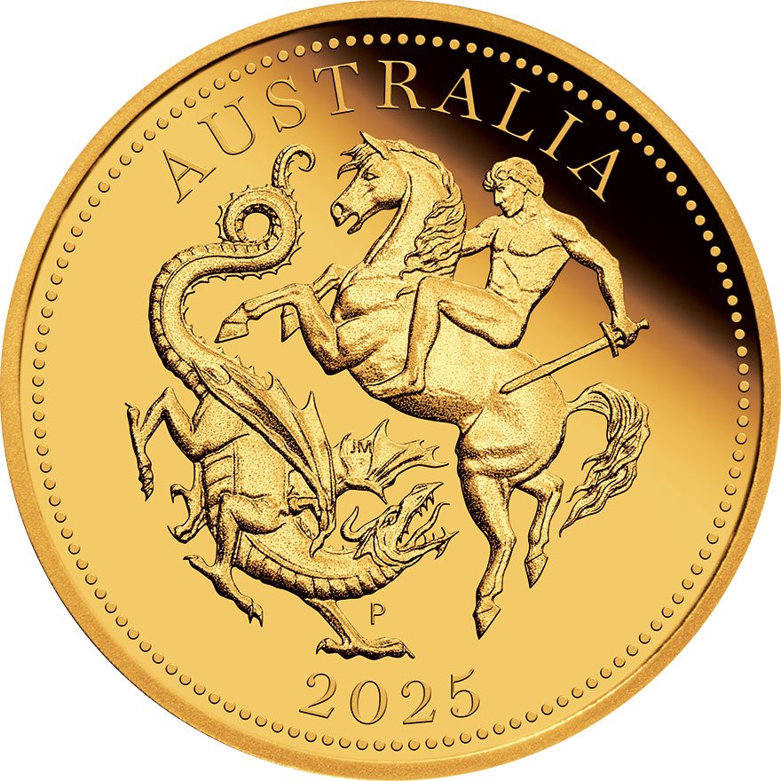 Front of the Gold Sovereign Proof - Perth Mint 2025