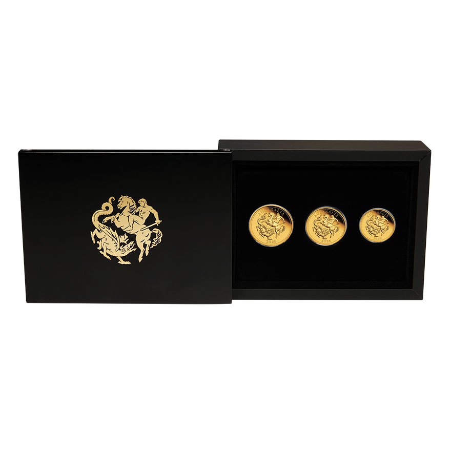 Gold Sovereign 3 Coin Set Proof - Perth Mint 2025 in the original coin case