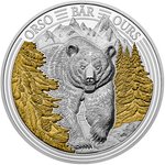 Front of the Silver Swiss Wildlife - Bear 3 oz PP - Ultra High Relief 2025