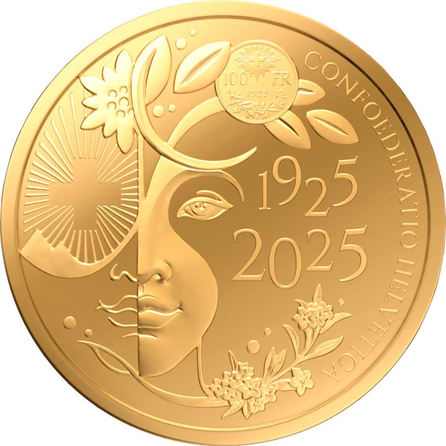 Front of the Gold Vreneli - 100th Anniversary - 100 Francs Proof - 2025