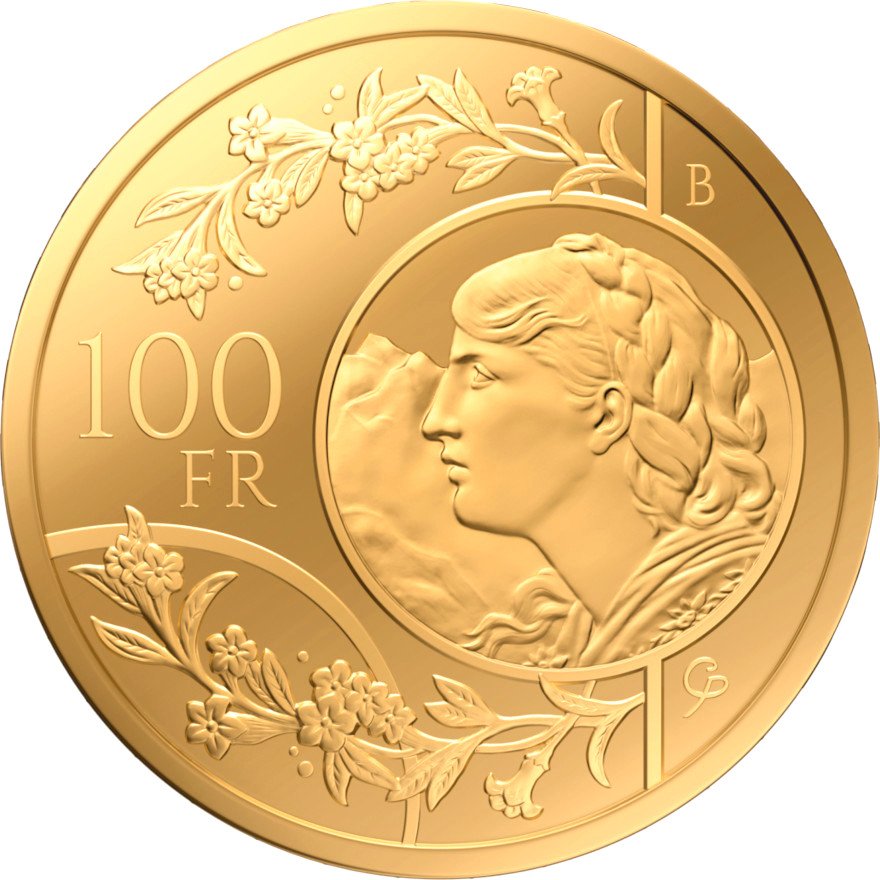 Back of the Gold Vreneli - 100th Anniversary - 100 Francs Proof - 2025