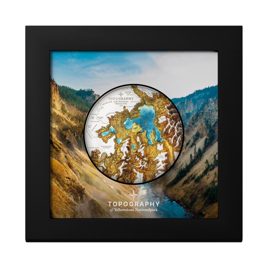 Coincase of the Silver Topography Yellowstone 5 oz PF - Ultra High Relief