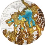 Front of Silver Topography Yellowstone 5 oz PF - Ultra High Relief
