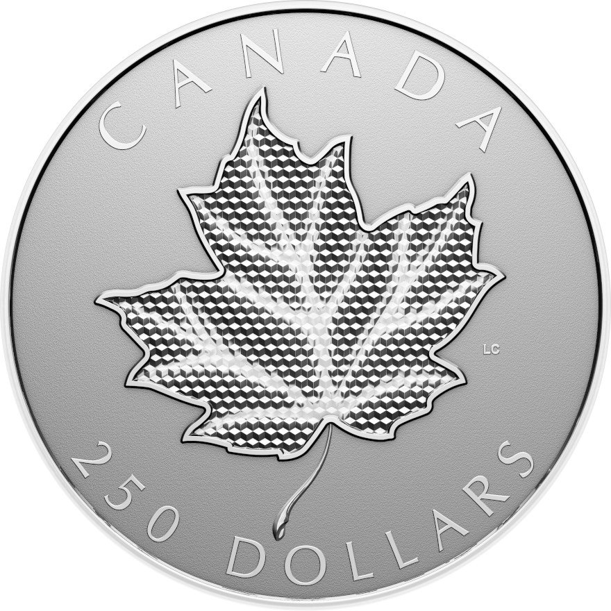 Back of the Silver Pulsating Maple Leaf 1000 g RP - 2024