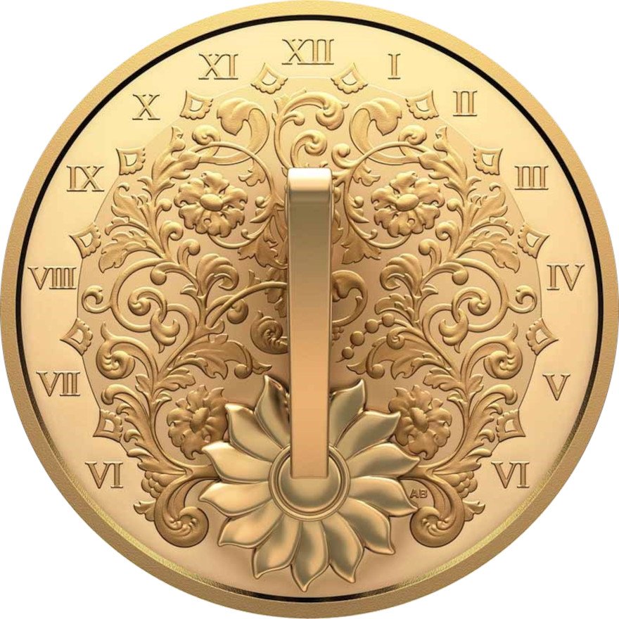 Front of the Silber The Gilded Sundial 1 oz - Royal Canadian Mint