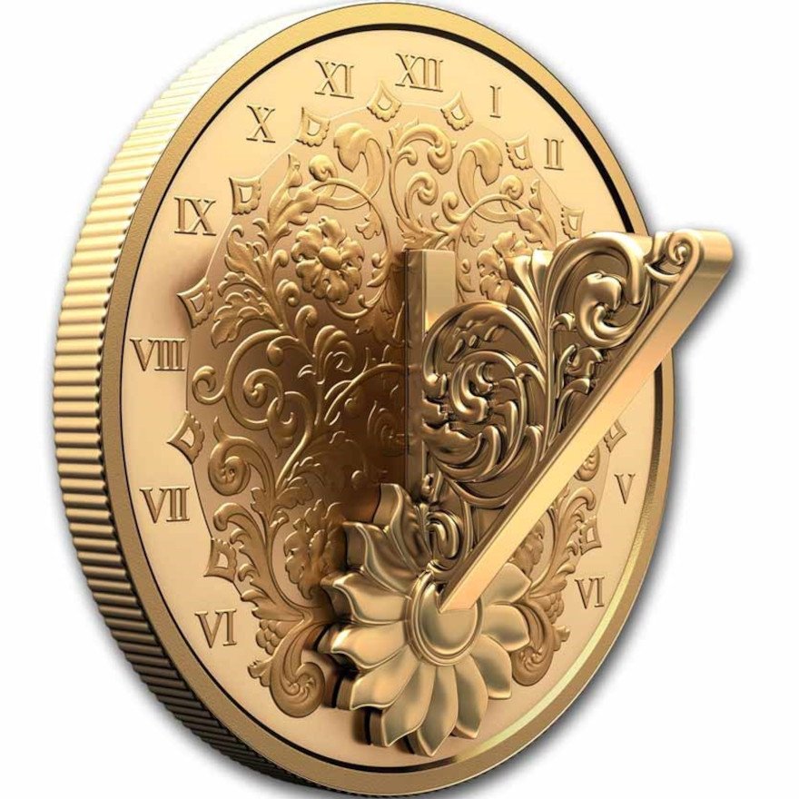 Side view of the Silber The Gilded Sundial 1 oz - Royal Canadian Mint