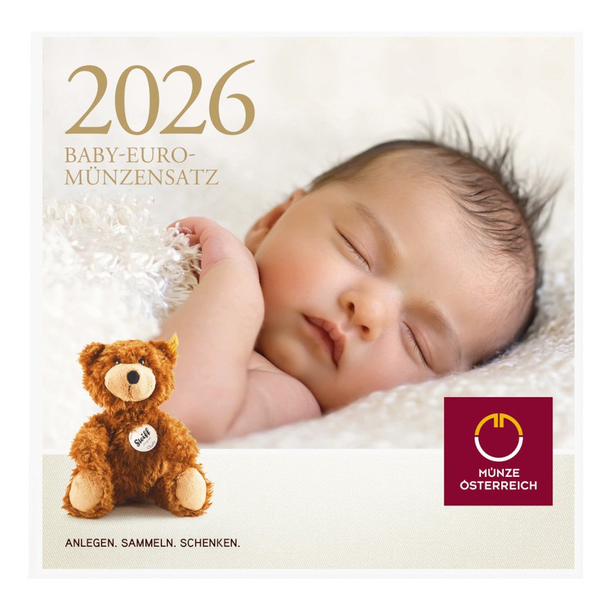 Front of the Austria Baby-Euro-Coin-Set SU AUT - 2026