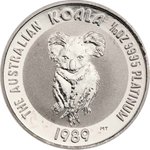 Front of the Platin Koala 1/10 oz - diverse Jahrgänge