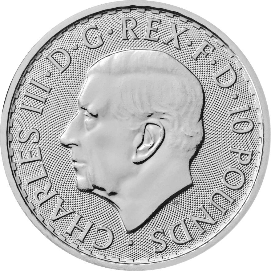 Back of the Platinum Britannia 1/10 oz - random years (KING)