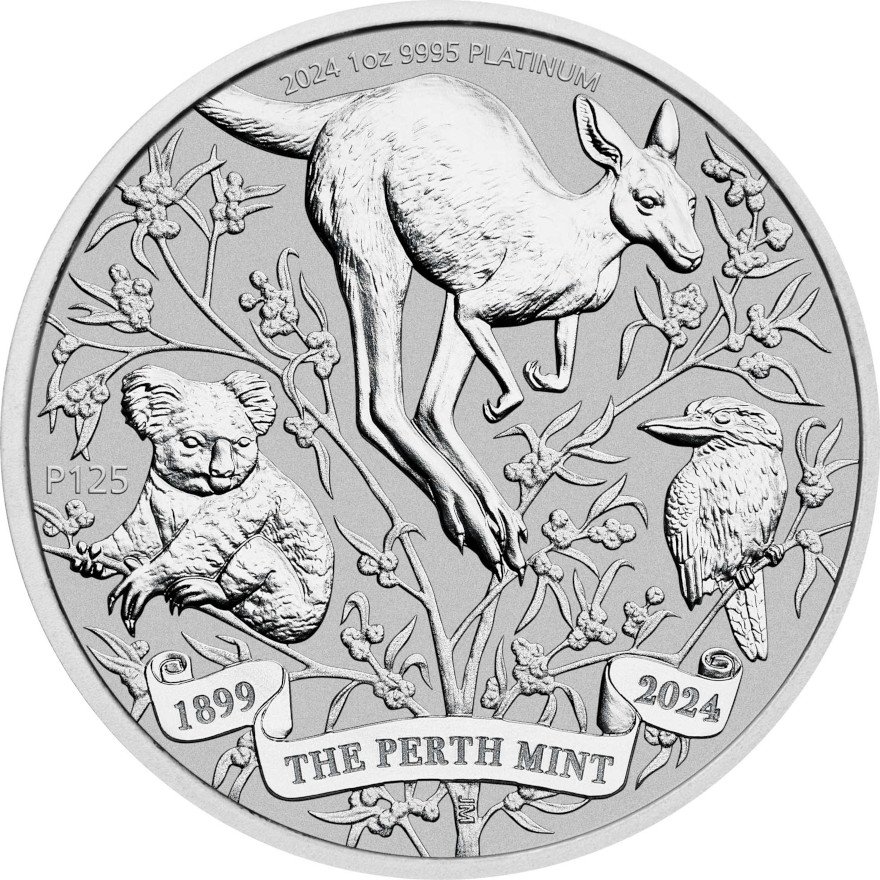 Front of the Platin The Perth Mint's 125th Anniversary 1 oz
